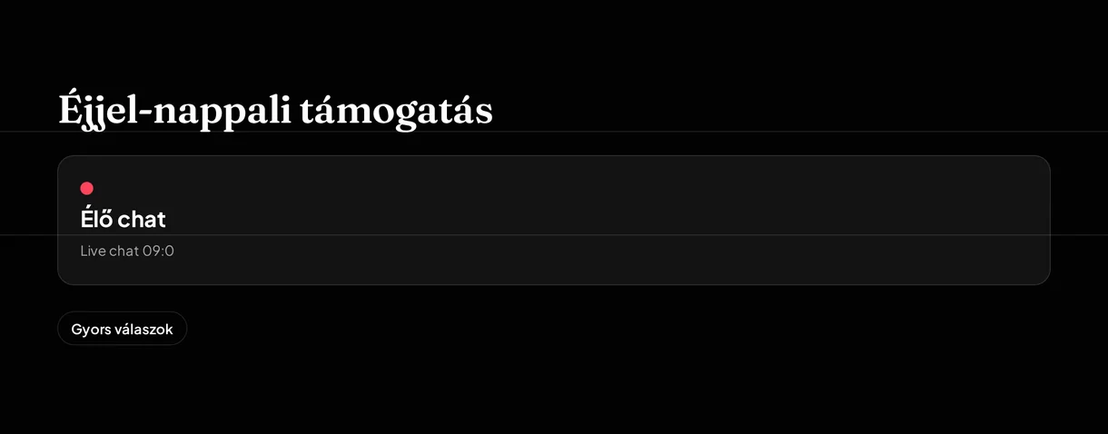 Élő chat támogatást vedd igénybe.